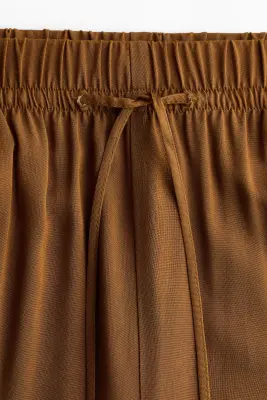 Pantalon large avec taille élastique - Vert olive — photo 4