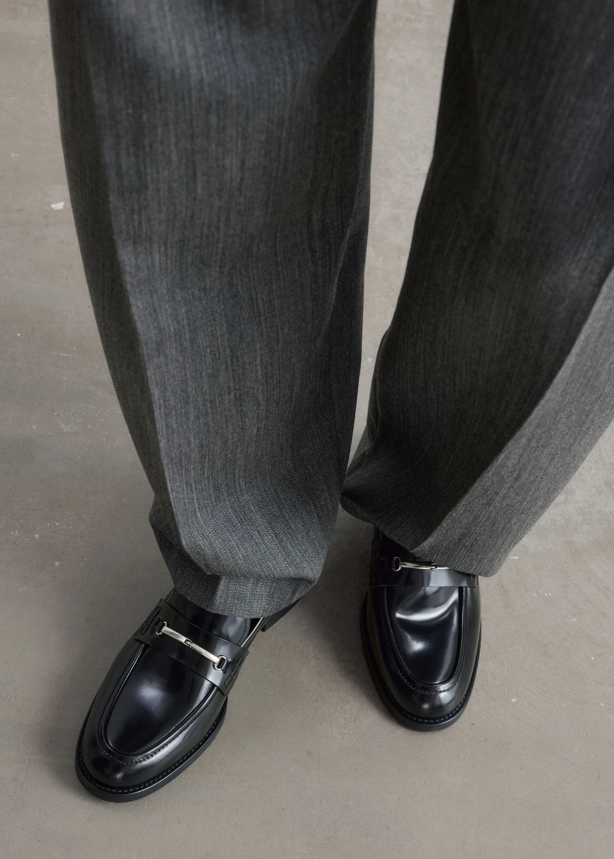 Mocassins en cuir à détails mors - Noir
