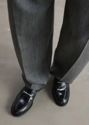 Mocassins en cuir à détails mors - Noir — photo 1