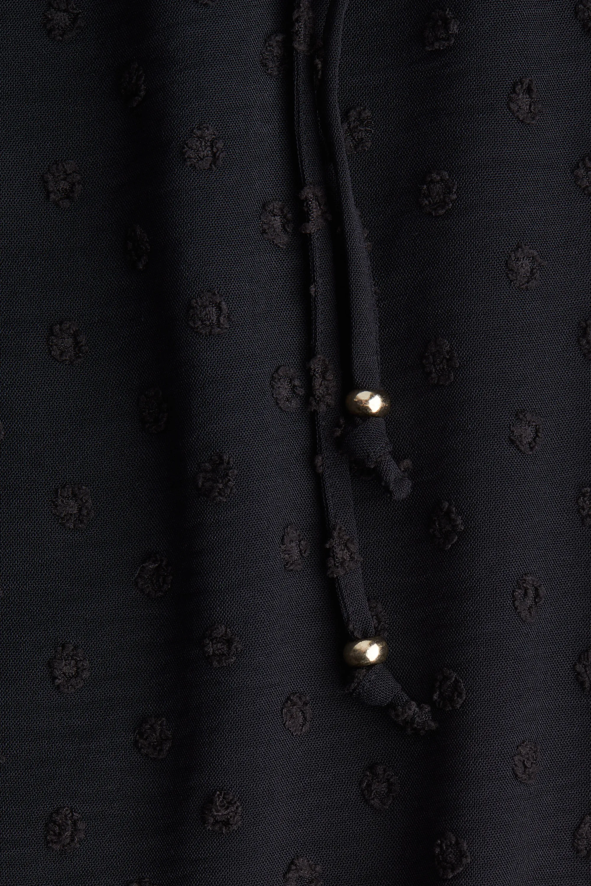 Pantalon en plumetis avec cordon de serrage - Noir
