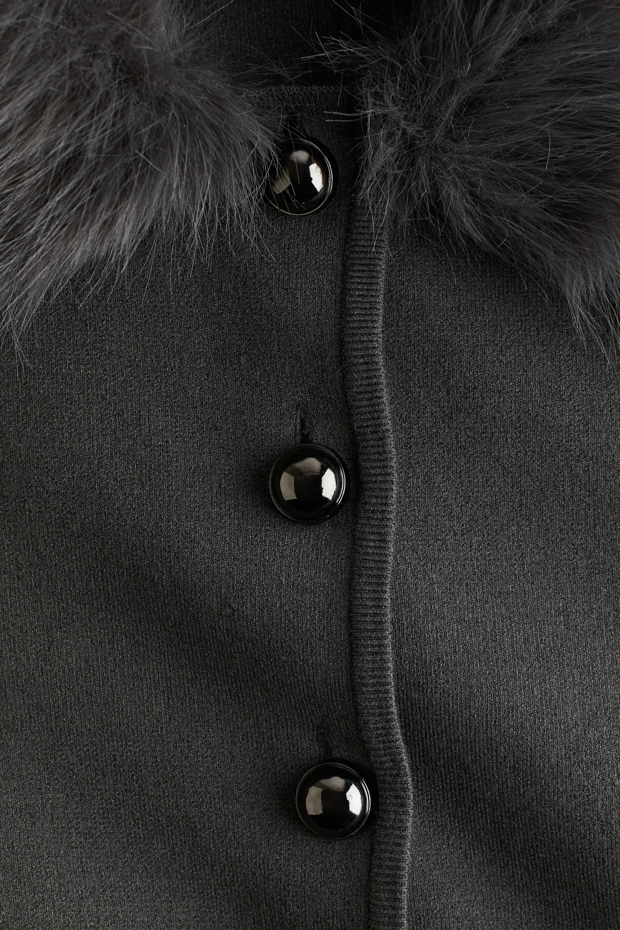 Gilet en maille fine avec col - Gris foncé