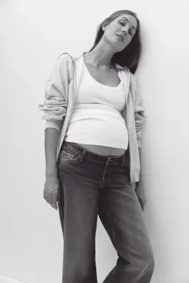 MAMA Wide Low Jeans - Bleu denim foncé — photo 1