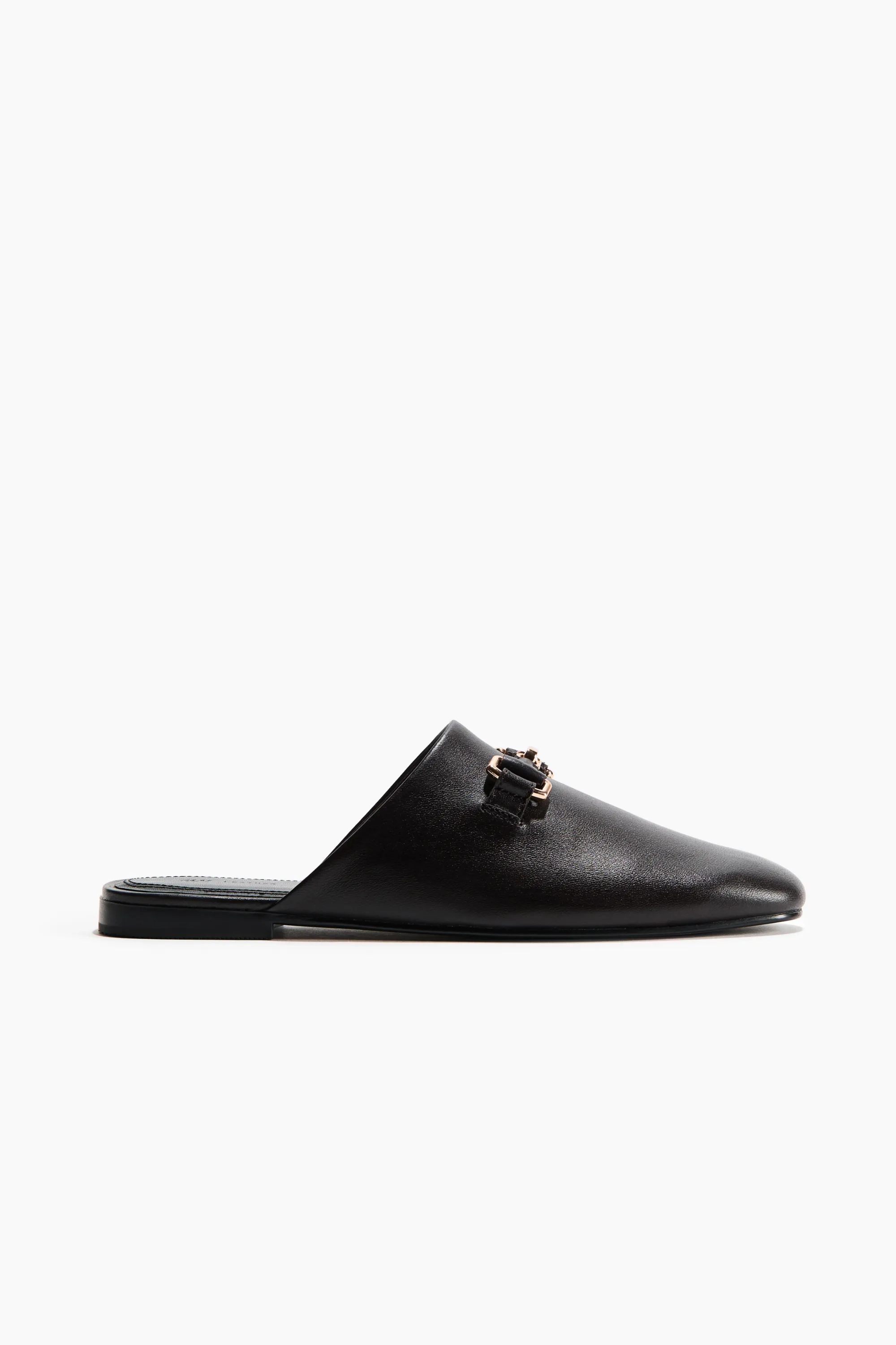 Mules mocassins en cuir - Marron foncé