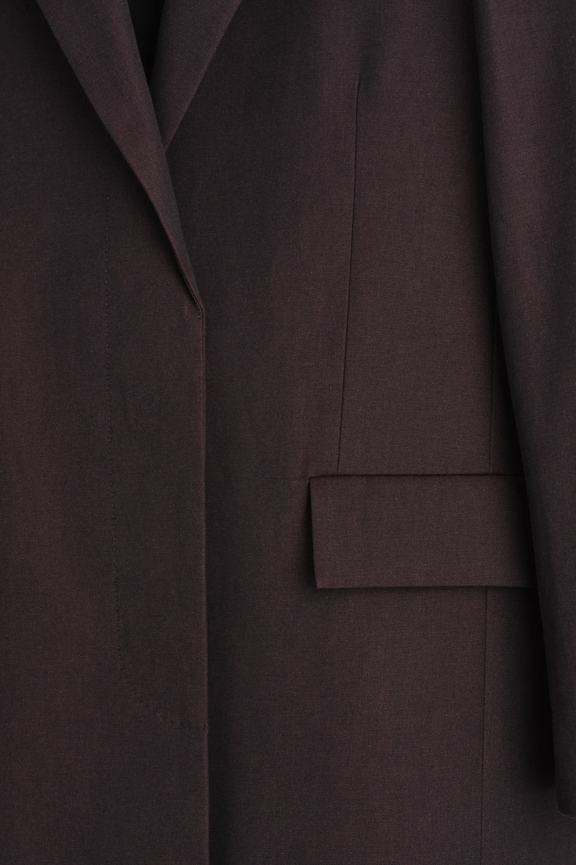 MANTEAU TAILLEUR LONG EN COTON - BORDEAUX