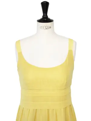 Robe à bretelles en mousseline de soie jaune doux Px boutique 1200€ Taille 36/38 — photo 5