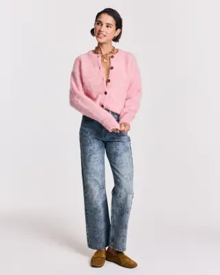 Cardigan Douceur rose pâle — photo 3
