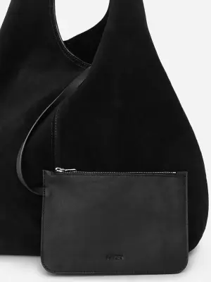 Sac souple en cuir suédé - Noir — photo 2