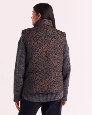 Veste Clovis léopard fauve chocolat — photo 4