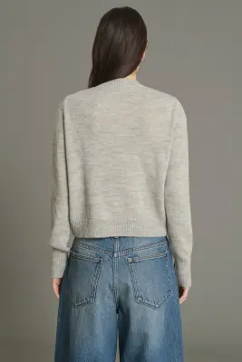 CARDIGAN GRIFFITH GRIS CLAIR CHINÉ — photo 4