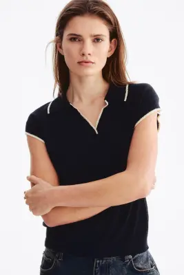 Polo en maille - Bleu marine — photo 1