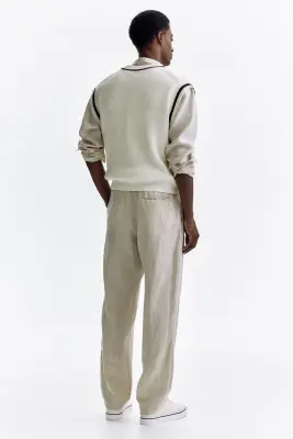 Pantalon Regular Fit en lin - Beige clair — photo 2