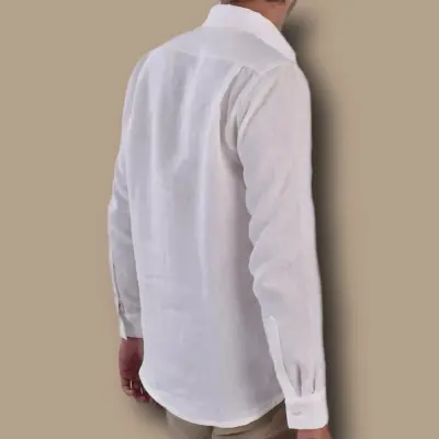 Chemise Zeus en lin blanc — photo 2