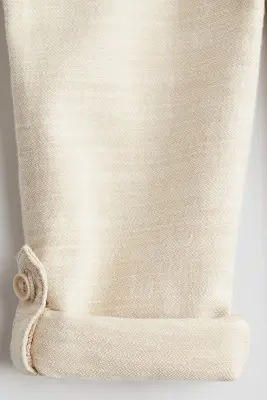 Chino retroussable en coton - Beige — photo 1