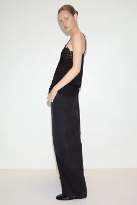 Top en viscose avec dentelle - Noir — photo 3
