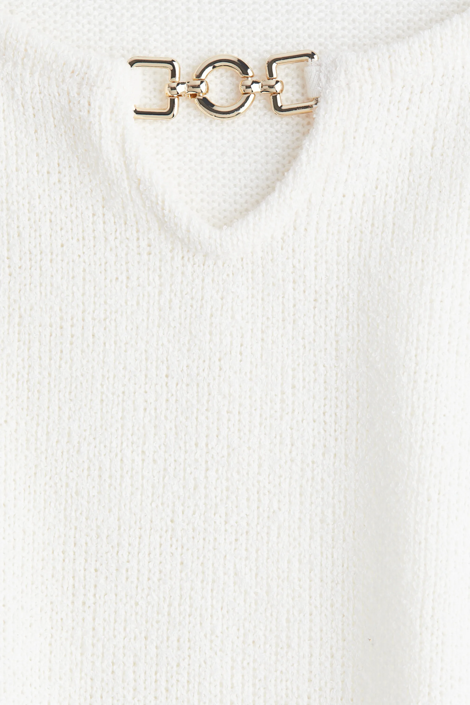 Robe en maille avec jupe évasée - Blanc