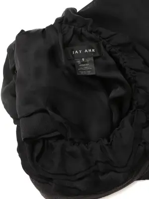 Robe de cocktail asymétrique à volants en soie noire Px boutique 1500€ Taille 36 — photo 3