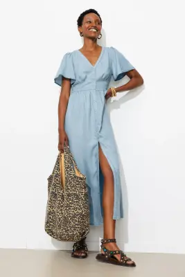 Robe longue en lyocell Femme — photo 2
