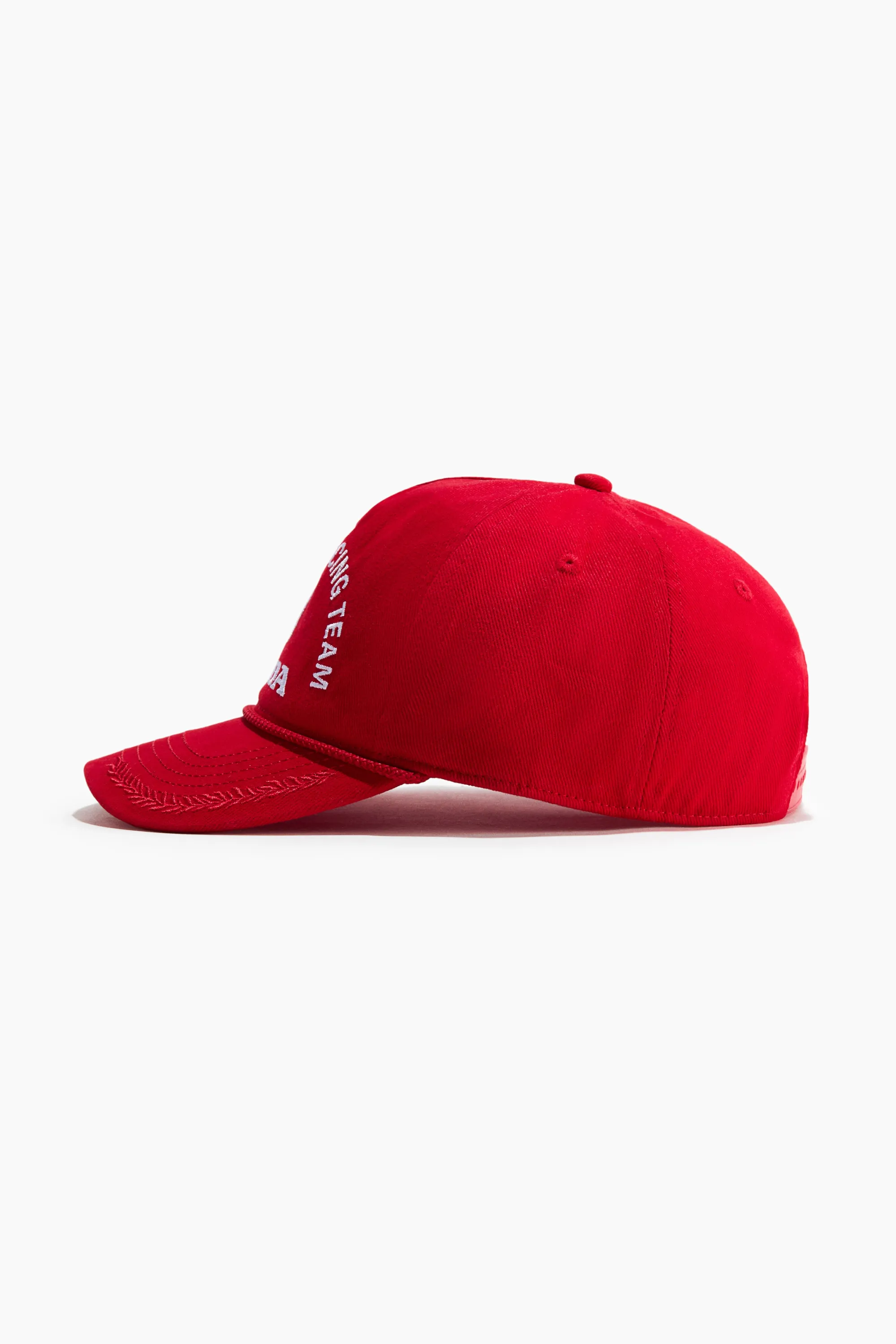 Casquette en twill de coton avec motif brodé - Rouge/Honda