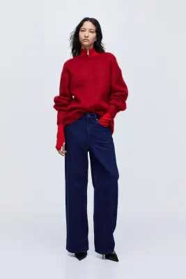 Pull en mohair mélangé - Rouge — photo 1