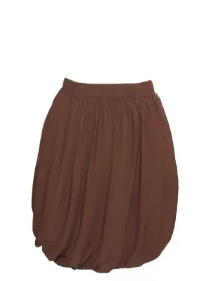 Jupe taille haute drapée en soie marron chocolat Prix boutique 900€ Taille 38 — photo 4