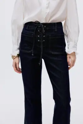 Flared High Jeans - Bleu denim foncé — photo 2