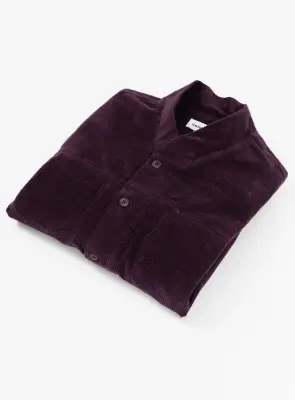 False Collar Jacket in Eggplant Corduroy — photo 5