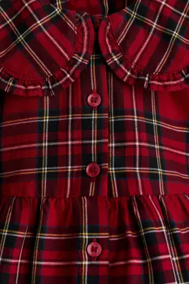 Robe chemise - Rouge/carreaux — photo 2