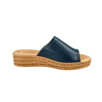 Mules Gabor 44.559.09 Bleu Nuit - Cuir Compensé Liège Grande Pointure Femme — photo 3