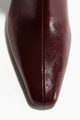 Bottes à talon avec tige de hauteur genou - Bordeaux — photo 5