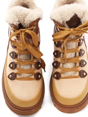 Bottines ELYA shearling beige et cuir marron Retail price 895€ Taille 36 — photo 4