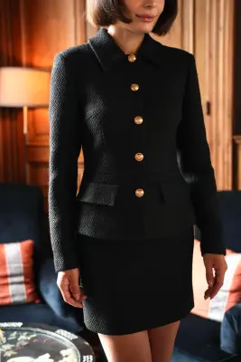 Blanche Short Coat - Black — photo 9
