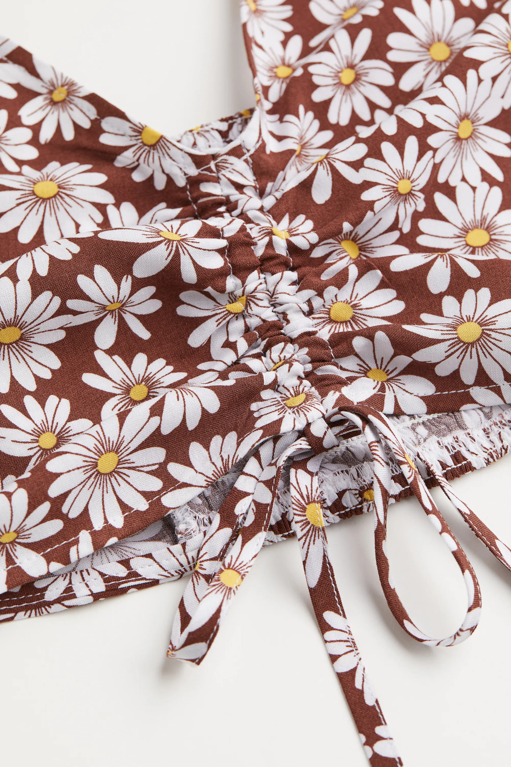 Crop top dos nu - Marron/fleuri