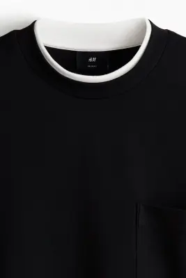 Top à effet superposé Relaxed Fit en coton - Noir — photo 4