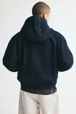 Veste à capuche en denim - Bleu denim foncé — photo 3