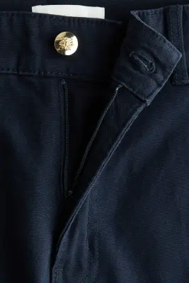 Pantalon évasé en toile - Bleu marine — photo 4