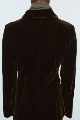 Chemise en velours - Vert foncé — photo 4