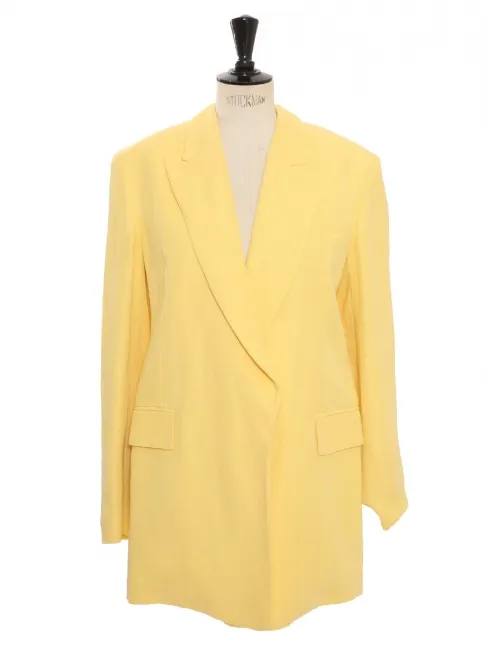 Veste blazer en lin jaune pastel Prix boutique 750€ Taille 40