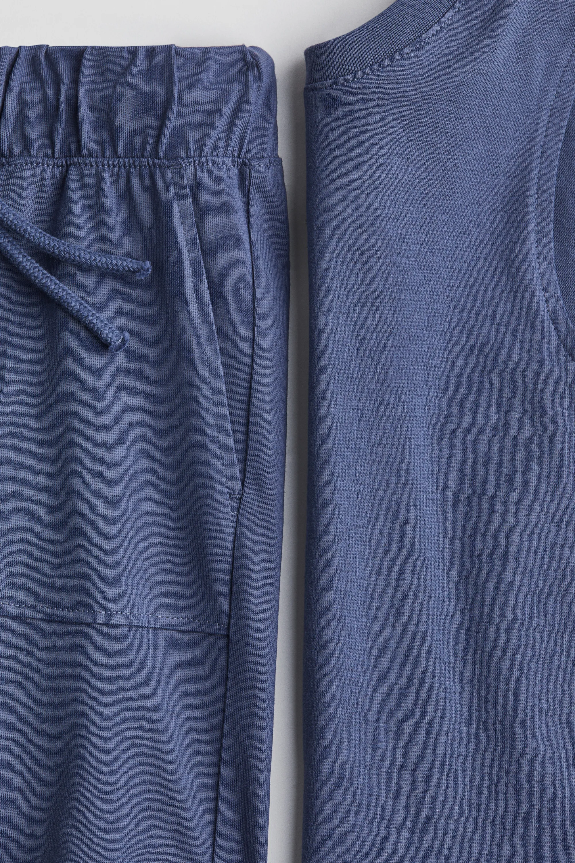 Ensemble 2 pièces en coton avec débardeur et short - Bleu marine