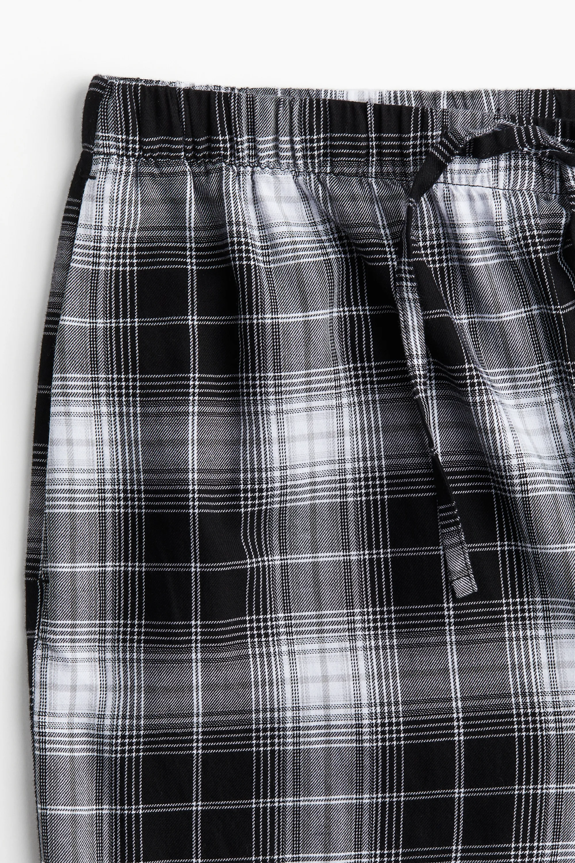 Pantalon de pyjama en flanelle de coton - Noir/carreaux