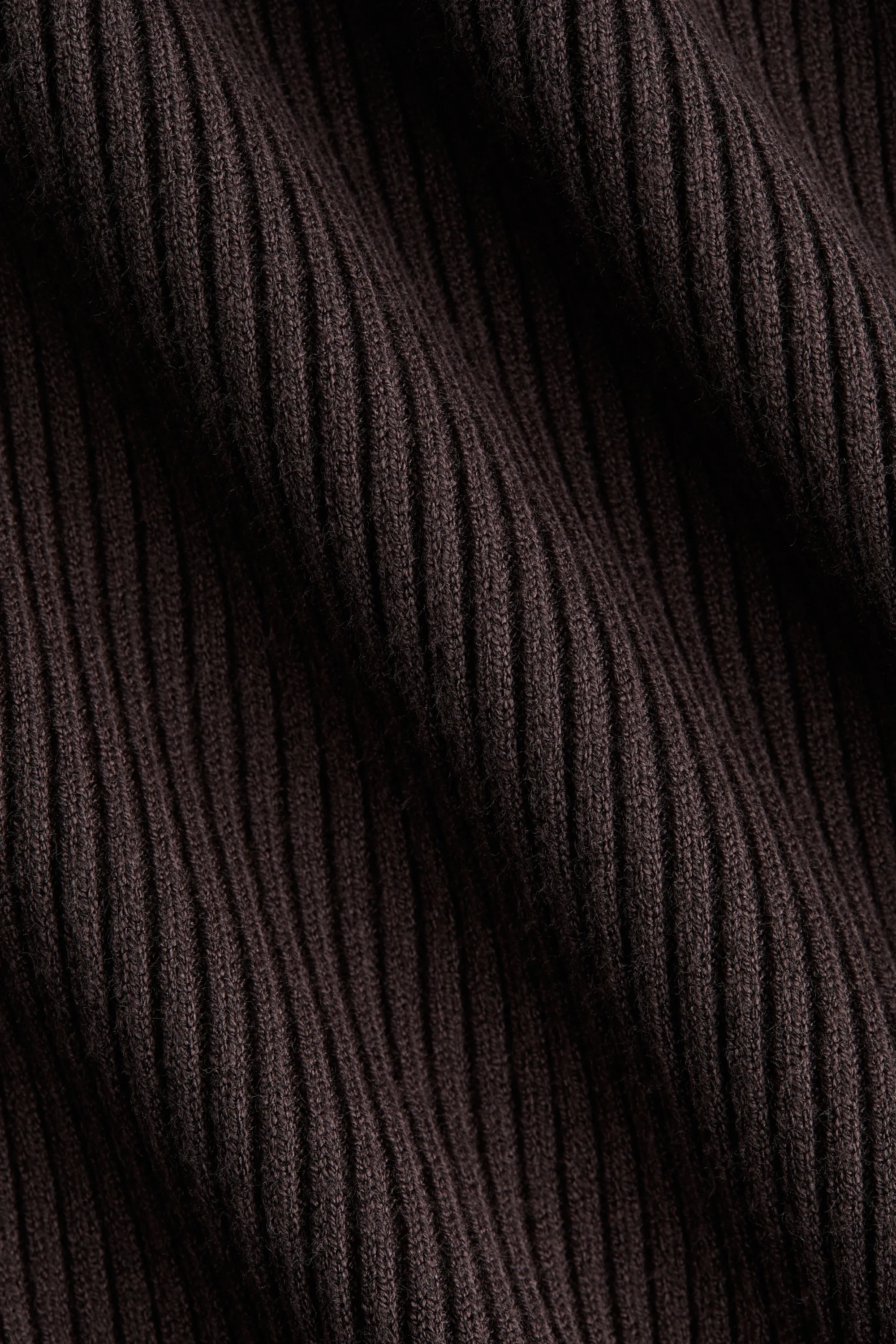Robe en maille côtelée - Marron foncé
