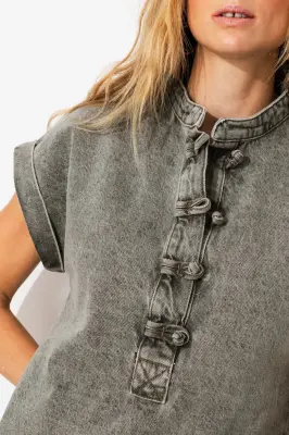Robe courte en jean — photo 5