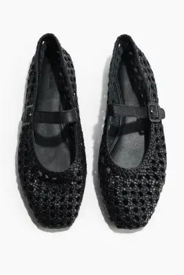 Ballerines façon babies en cuir - Noir — photo 2