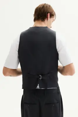 Gilet de costume Slim Fit - Bleu marine — photo 3
