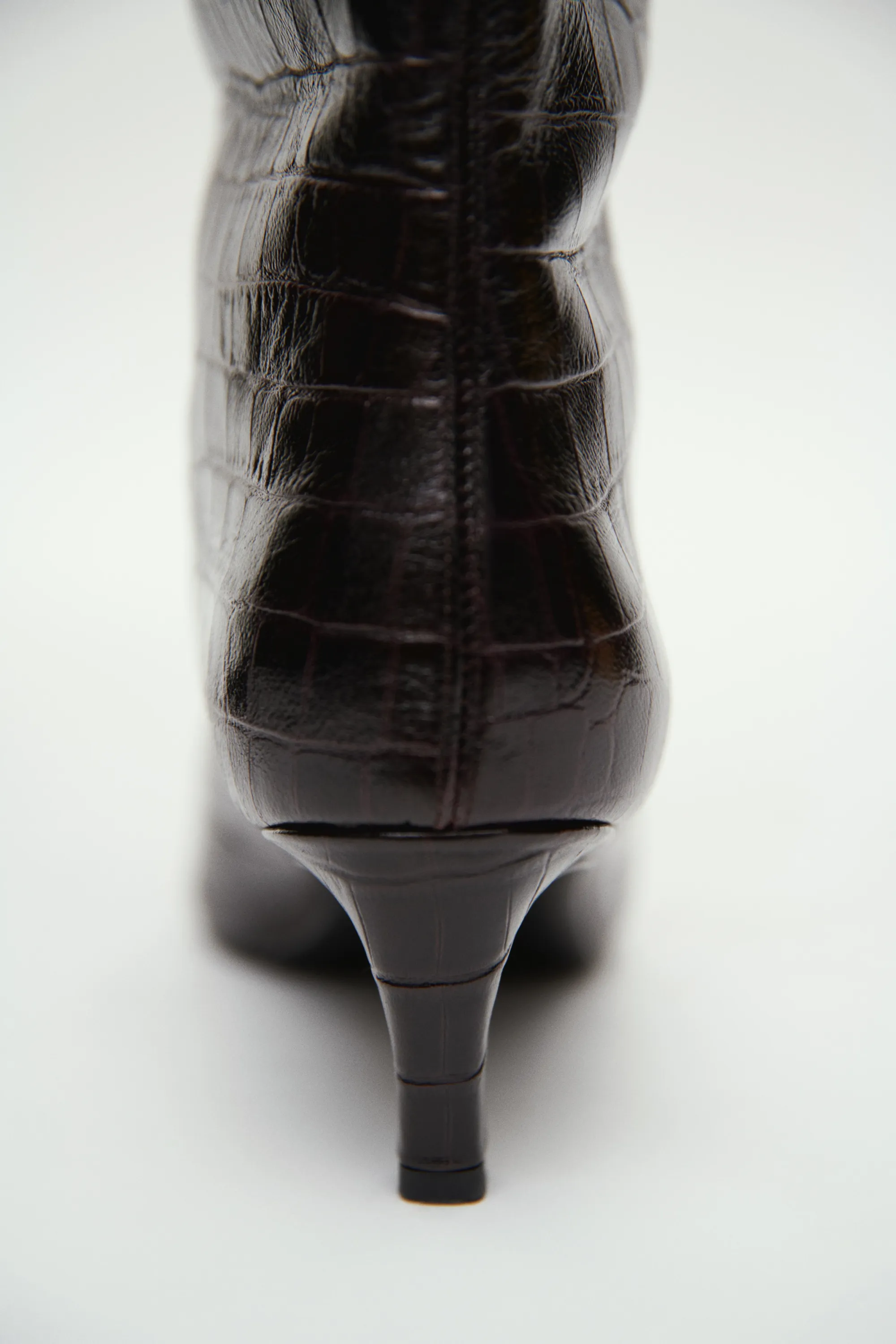 Bottines en cuir - Marron/imitation crocodile