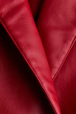 Veste en tissu enduit avec col châle - Rouge vif — photo 4