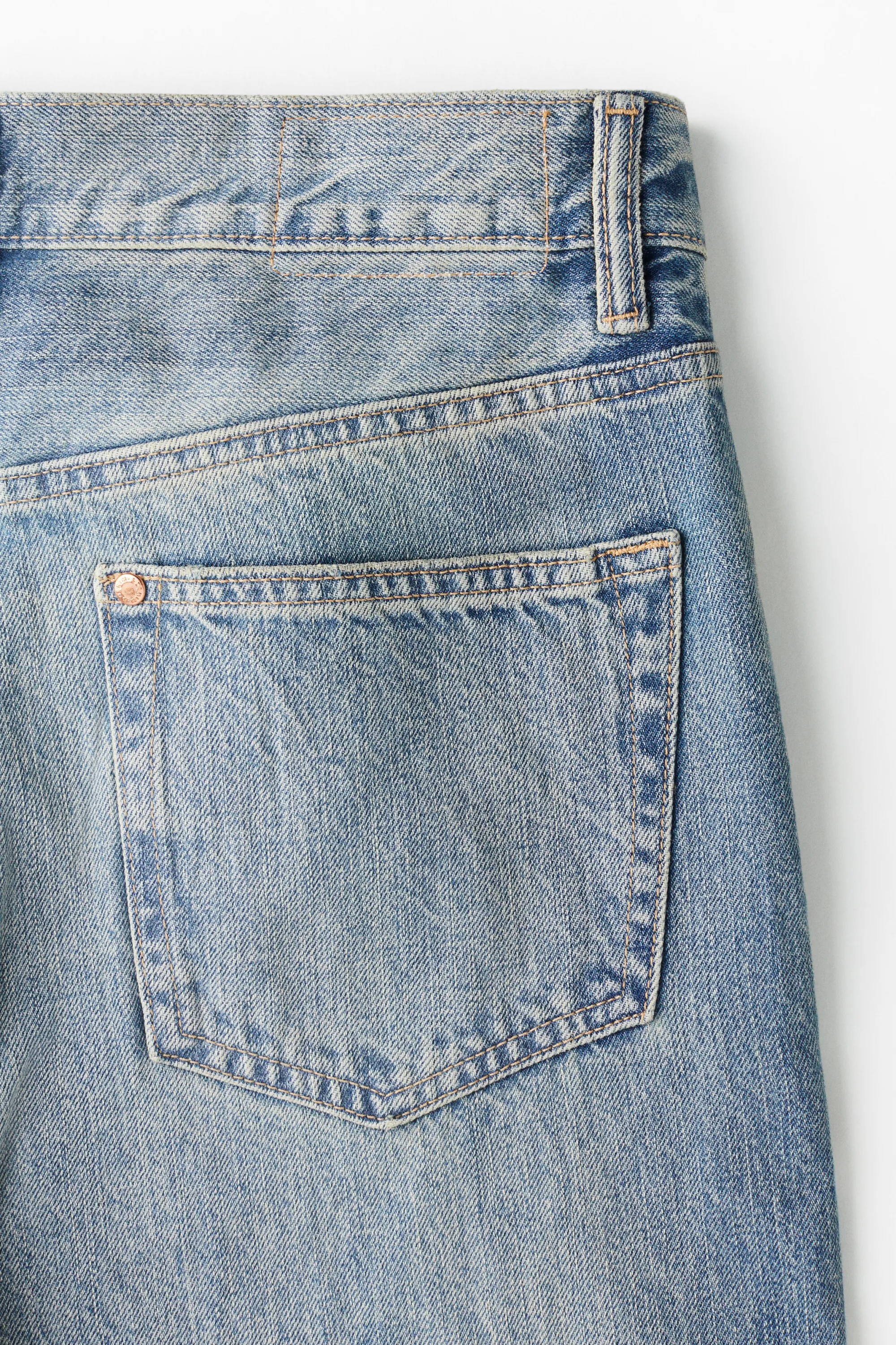 Loose Straight Jeans - Bleu denim