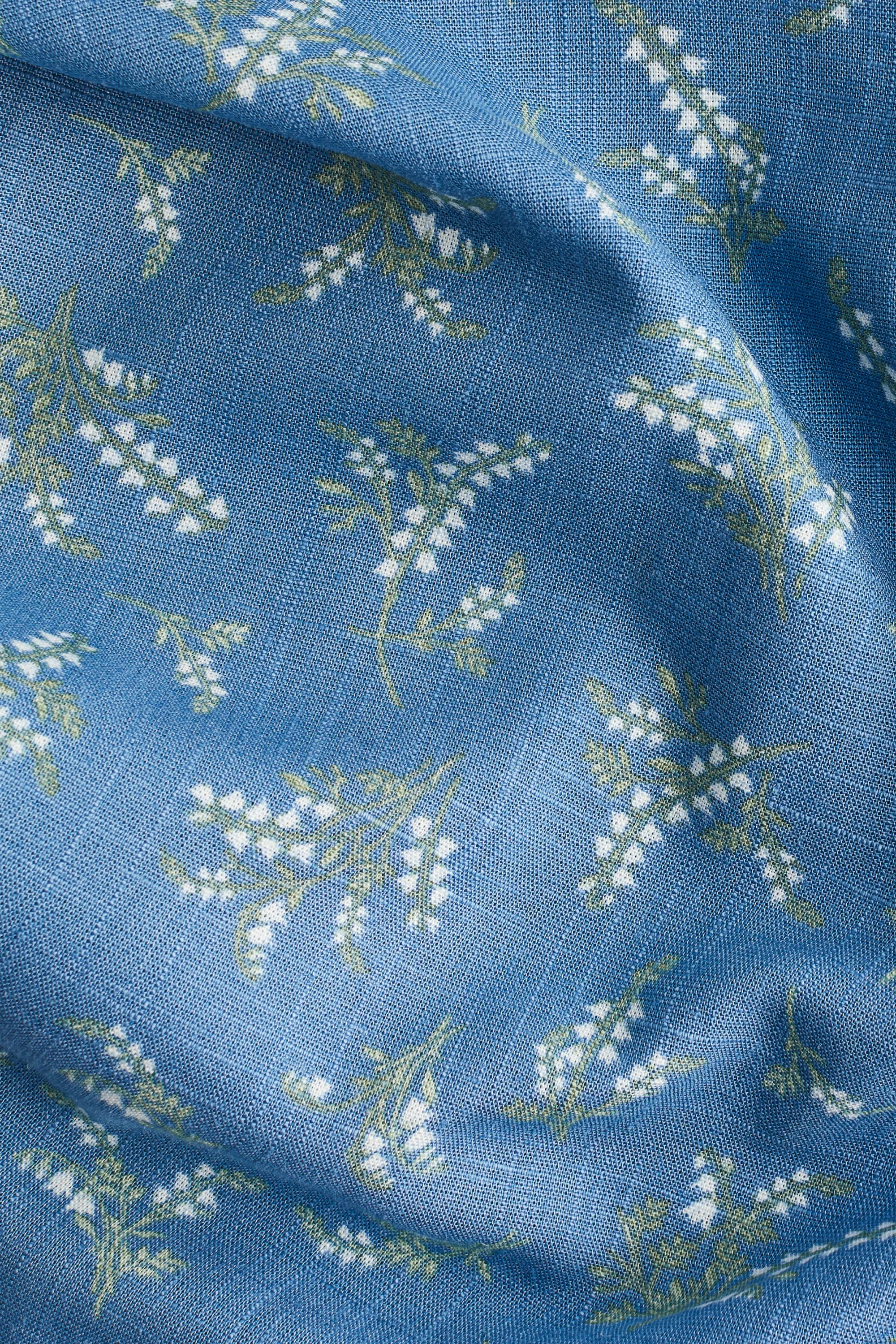 Robe maxi avec détail à nouer - Bleu/fleuri