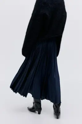 Jupe plissée - Bleu marine — photo 3