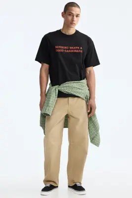 T-shirt imprimé Relaxed Fit - Noir/Nothing beats a good — photo 1