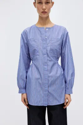 Blouse cintrée - Bleu/rayé — photo 2